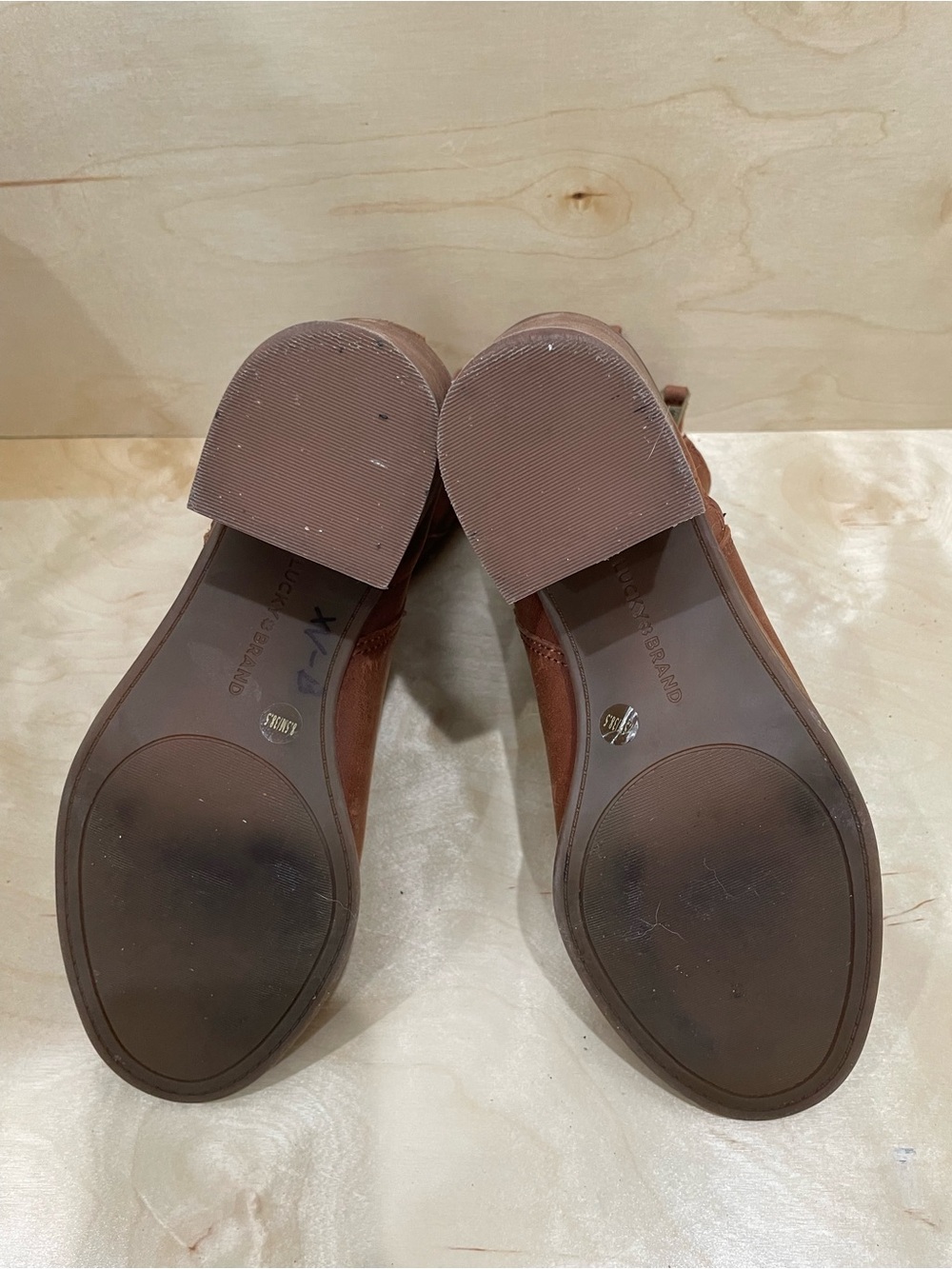 Lucky Brand Open-Toe Ankle Booties in Cognac - Picture 5 of 6